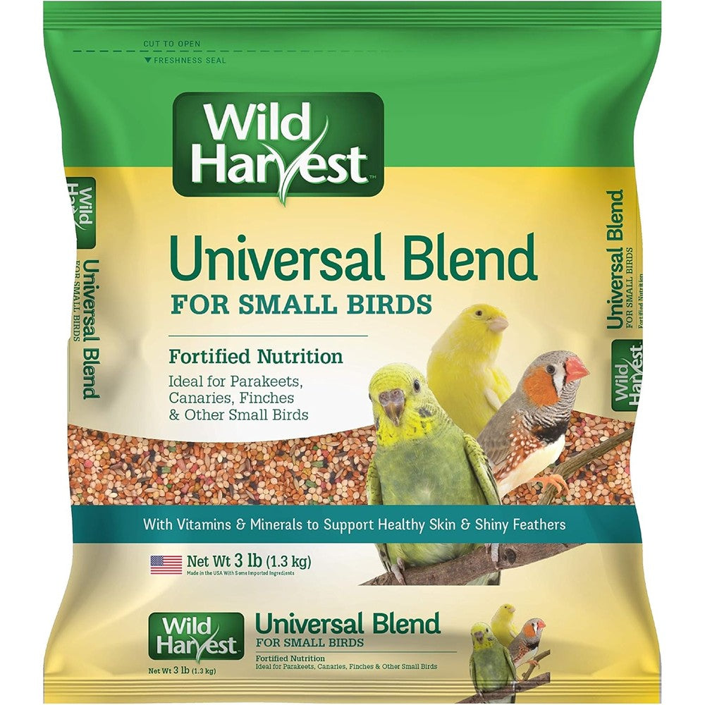 Wild Harvest Universal Blend For Small Birds Fortified Nutrition 3 Pounds For Parakeets Canaries And Finches
