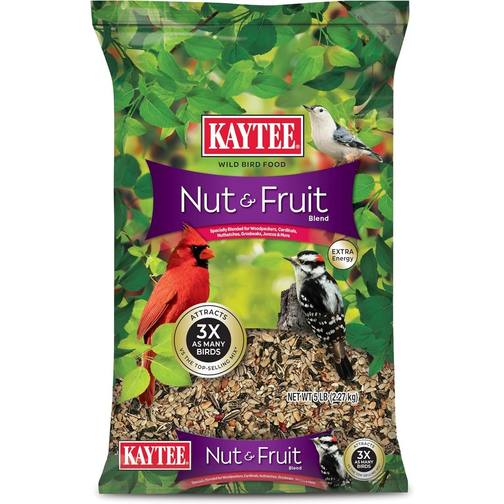 Kaytee Nut And Fruit Wild Bird Food Blend With Cherries Peanuts And Sunflower Seeds 5 Pound Bag