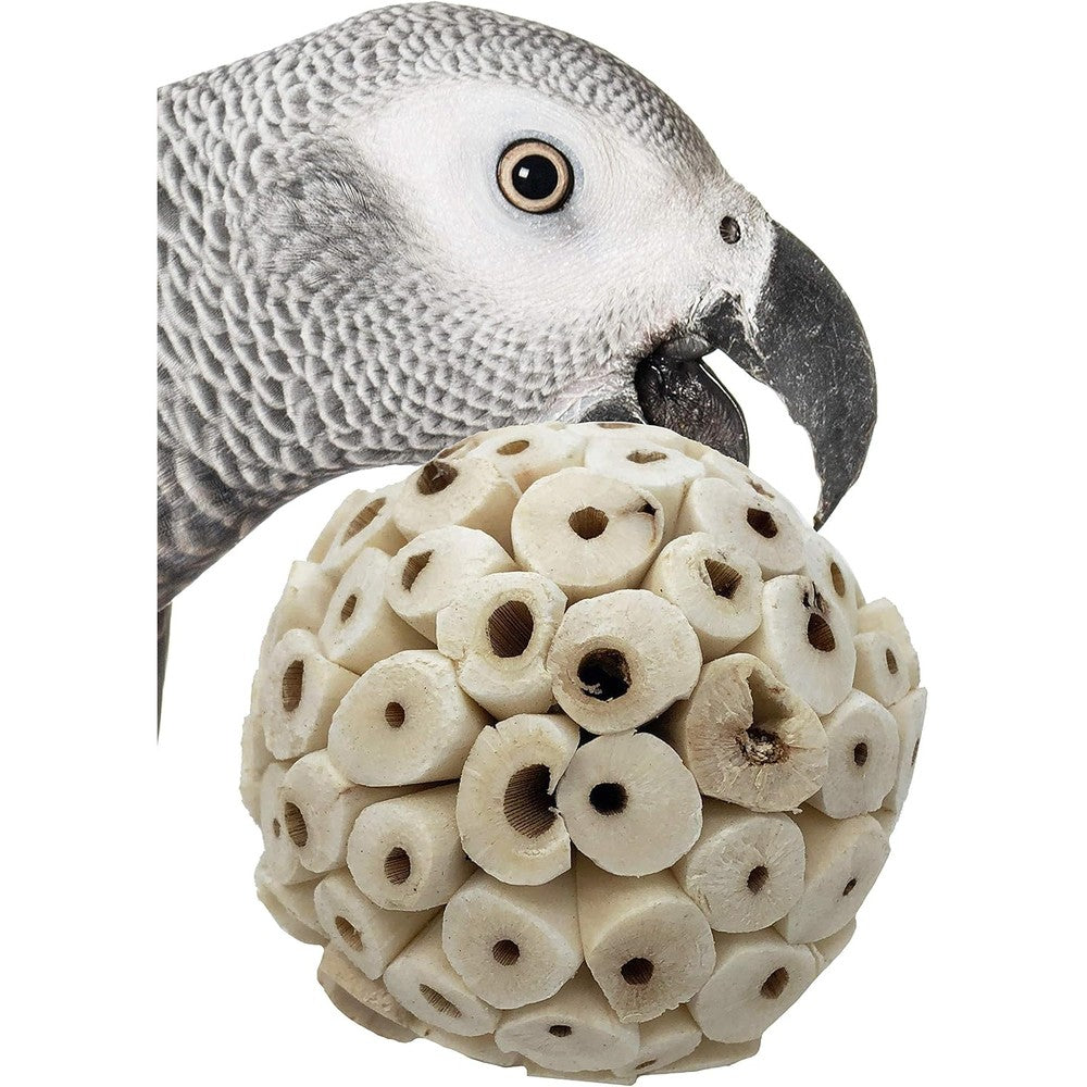 Bonka Bird Toys 1214 All Natural Sola Atta Balls Foraging Chew And Foot Toys For Parrots And Cockatiels Three Pack Two Inch Diameter