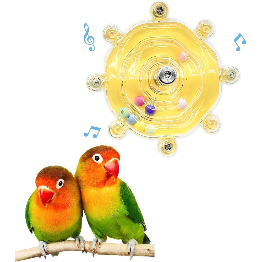 Jevnd Bird Toys For Parakeets Interactive Spinner Rattle Parrot Wheel Toy For Cage Enrichment Random Color 1 Piece