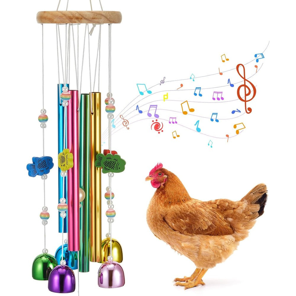 WinnerWhy Chicken Chew Toys For Coop Multicolor Aluminum Wind Chime Enrichment Toy For Parrots And Birds
