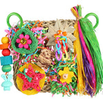 YIXUND Bird Foraging Toys Grass Mat Climbing Wall For Parakeet Parrot Cockatiel Conure Lovebird Budgie Cage Small To Medium Birds Warm Sun