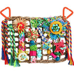 YIXUND Bird Foraging Toys Seagrass Wall Hanging Activity Center With Shredding Toys For Parakeets Cockatiels Conures And Lovebirds