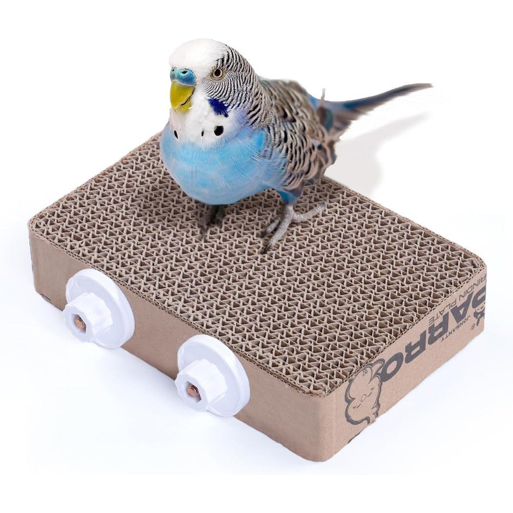 Jons Nty Paper Bird Toy and Corrugated Cardboard Resting Platform for Budgies and Cockatiels, 7.3 Inch