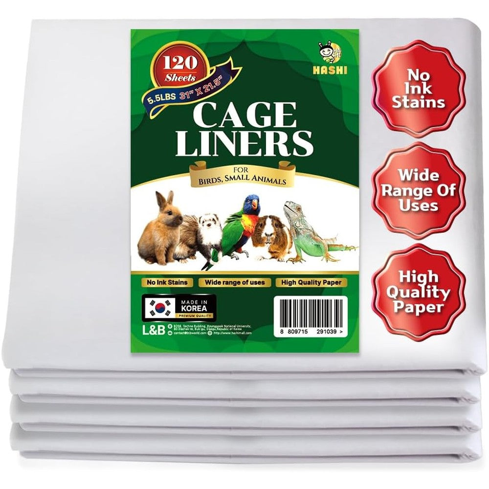 Ha Shi Bird Cage Liners 120 Sheets 31 Inches By 21.5 Inches Ink Free Unprinted Acid Free Newsprint Paper For Parrots And Small Animals