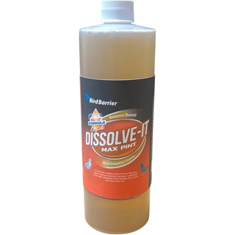 Bird Barrier Dissolve It Max Enzyme Cleaner Highly Concentrated Professional Strength Bird Dropping and Waste Remover One Pint