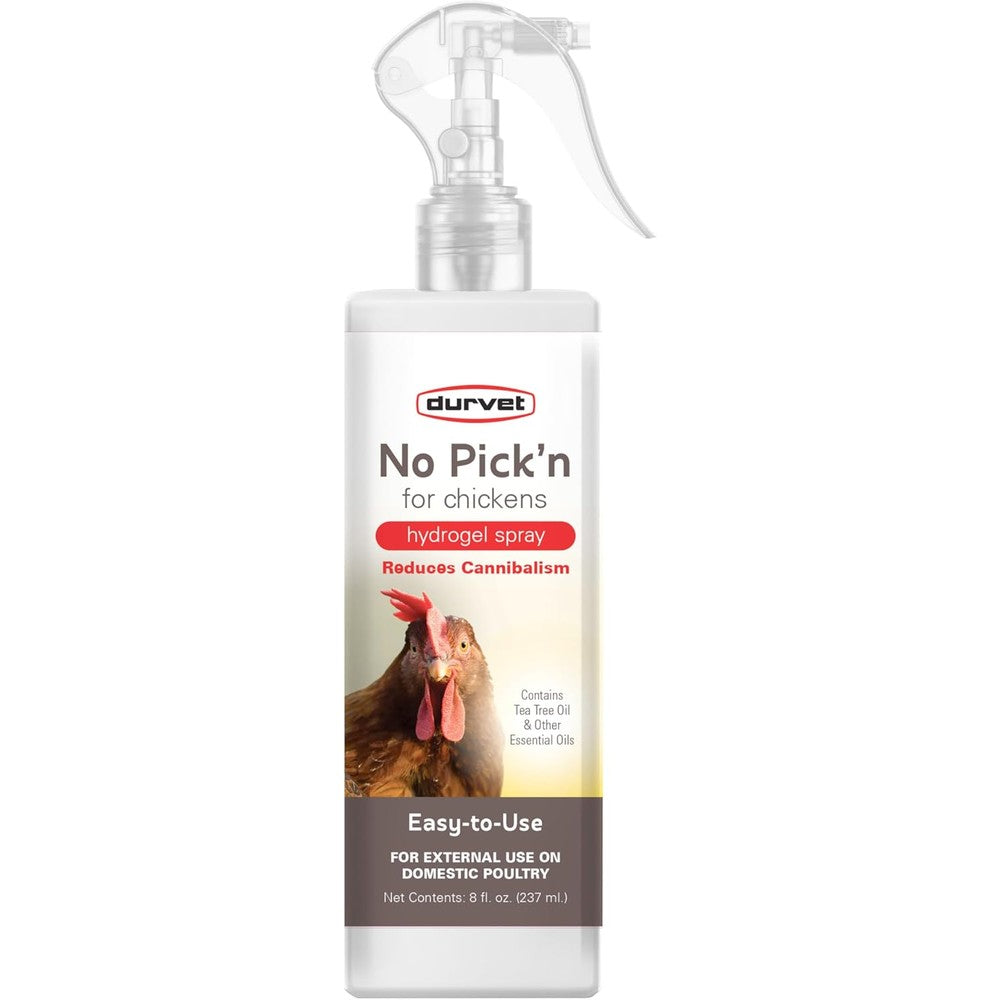 Durvet No Pick'N Anti Pecking Hydrogel Spray For Chickens And Poultry With Tea Tree Oil And Hemp Seed Oil 8 Ounce