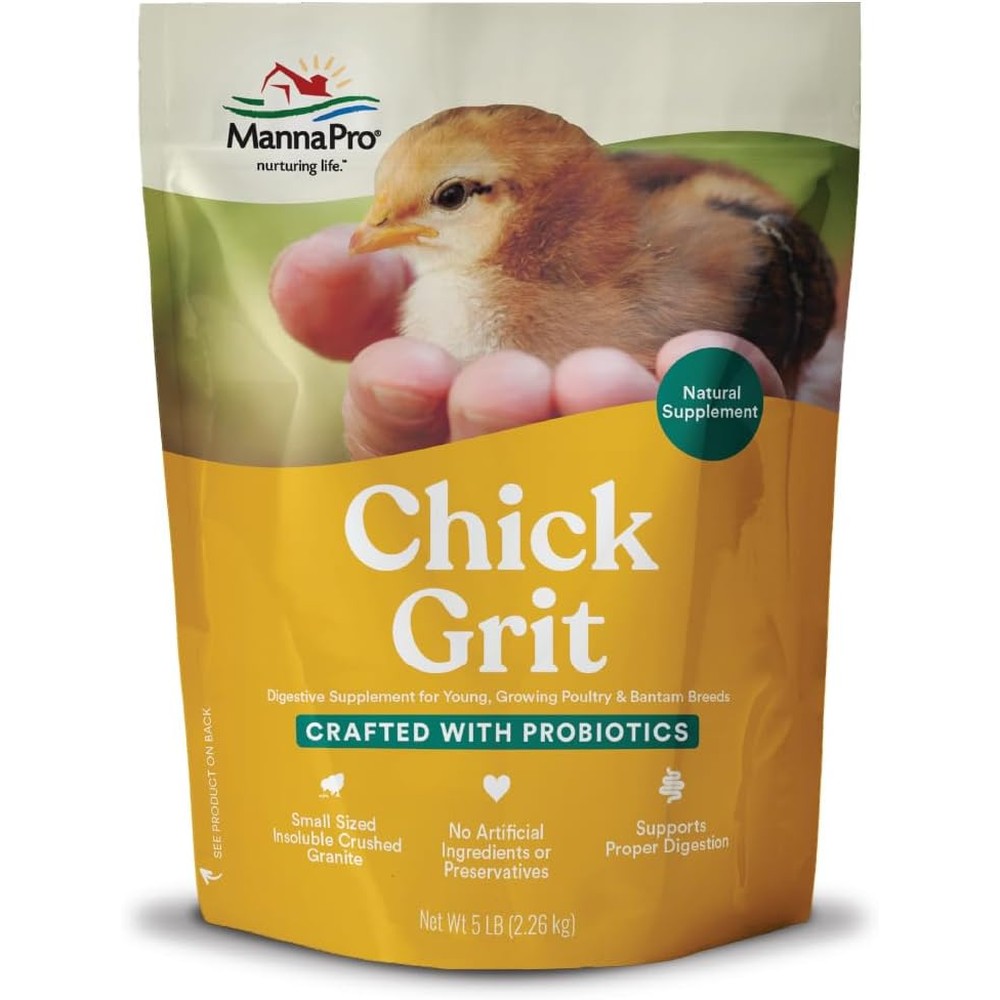 Manna Pro Chick Grit Digestive Supplement With Probiotics For Young Growing Poultry And Bantam Breeds 5 Pounds