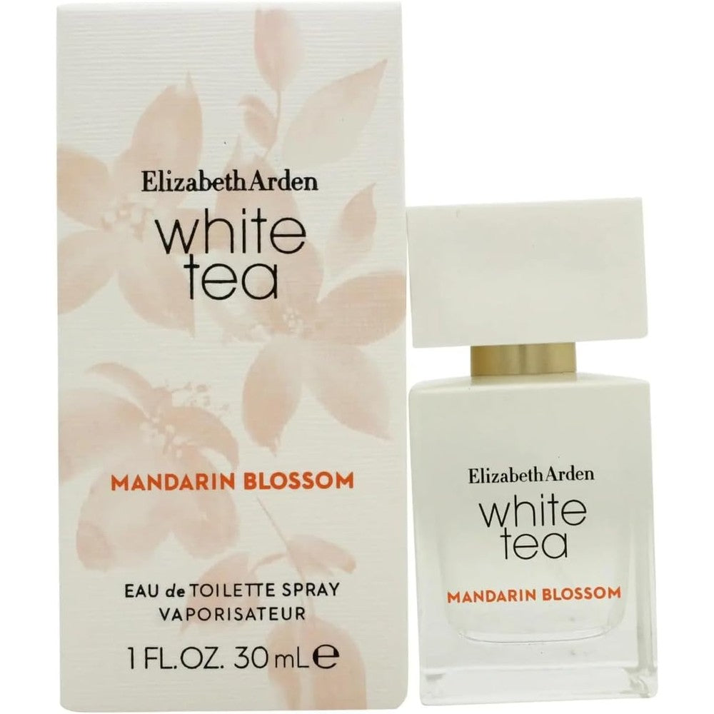 Elizabeth Arden White Tea Mandarin Blossom front view of the thirty milliliters perfume bottle.