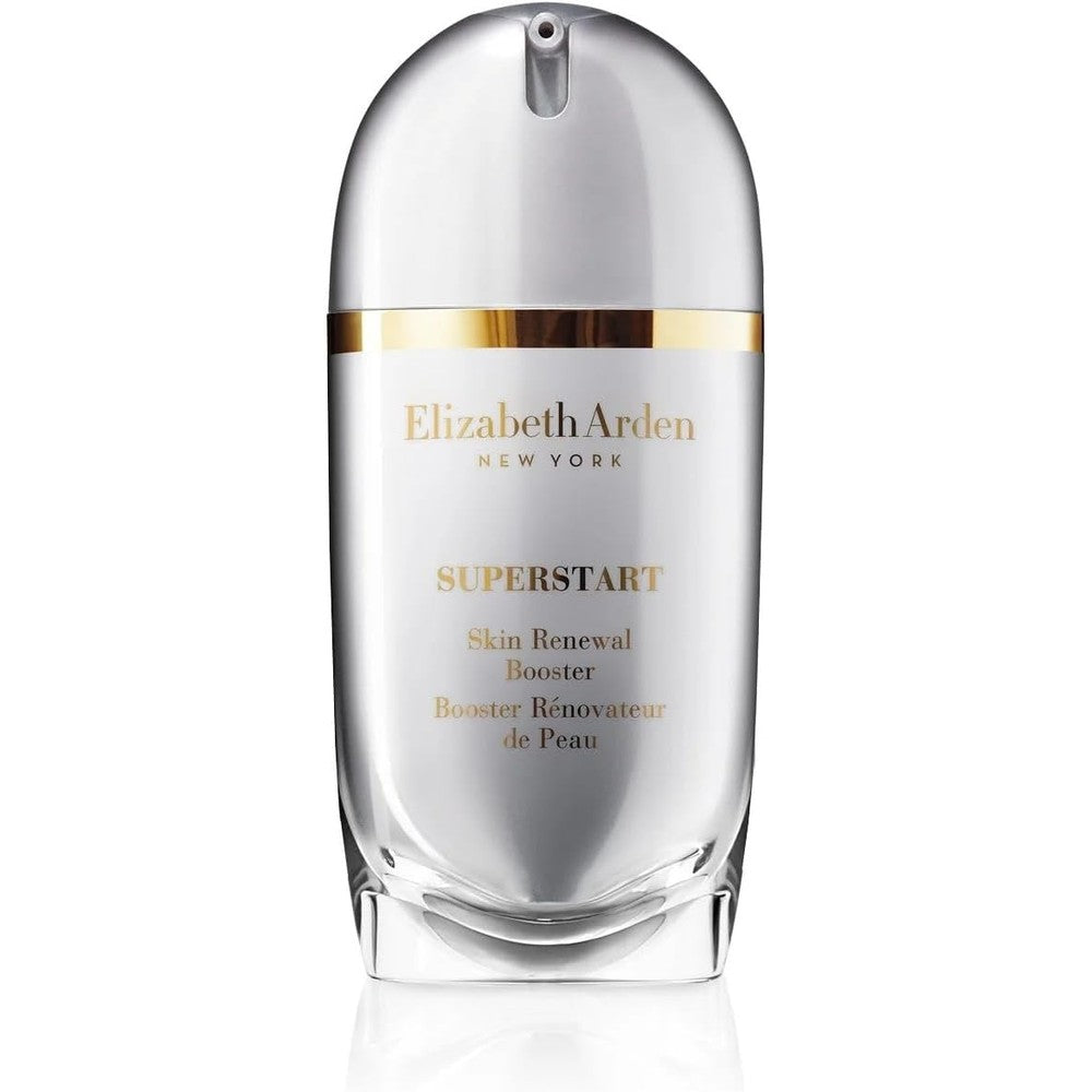 Elizabeth Arden Superstart Skin Renewal Booster front view of clear curved bottle