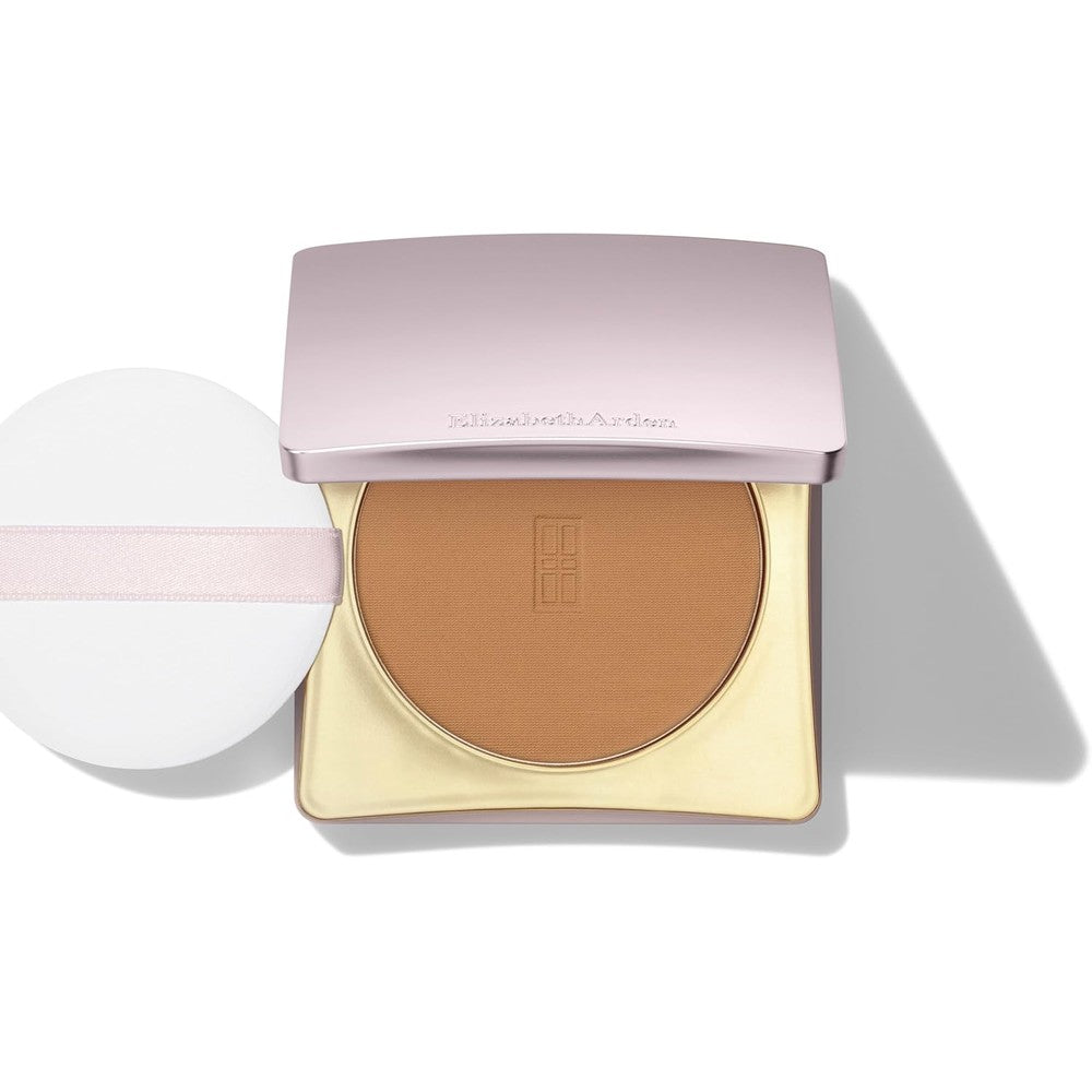 Elizabeth Arden Flawless Finish Skincaring Pressed Powder front view of rose gold compact
