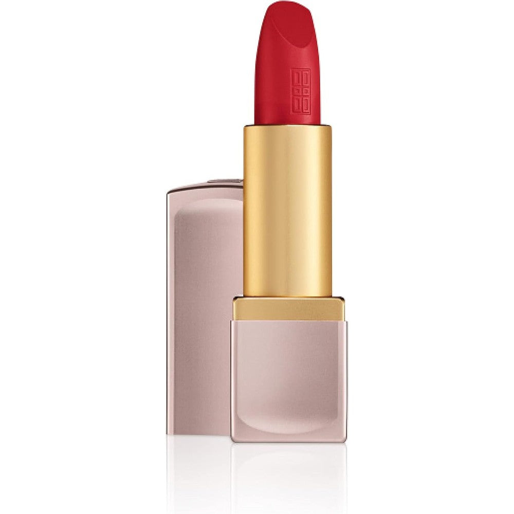 Elizabeth Arden Lip Color Matte Lipstick front view showcase of Statement Red luxury metallic casing.