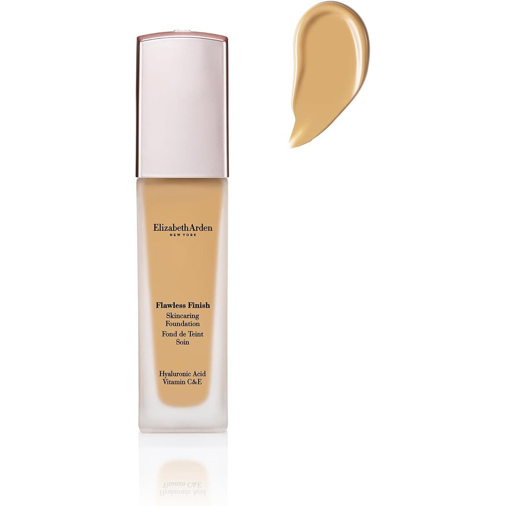 Elizabeth Arden Flawless Finish Skincaring Foundation front view longwear makeup bottle