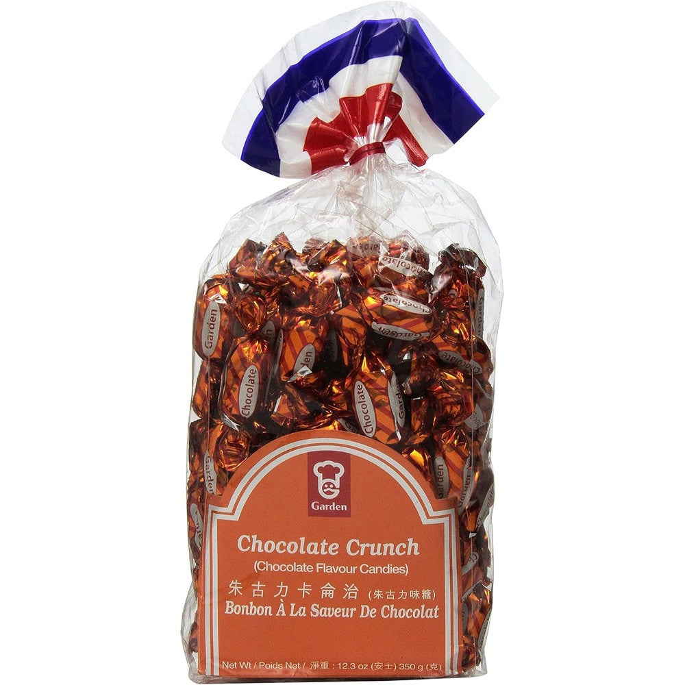 Garden Chocolate Crunch Candy front view of the 12 Ounce festive holiday gift box packaging.