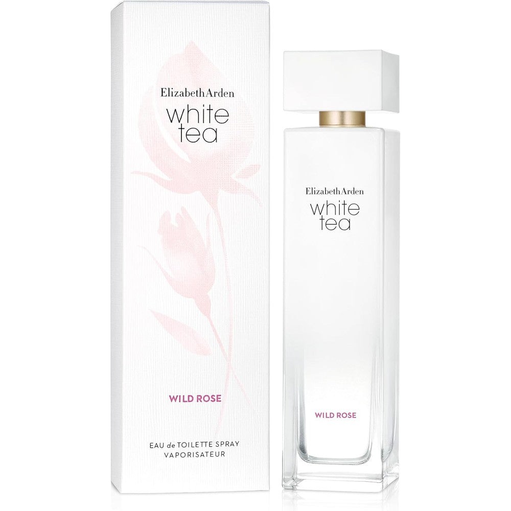 Elizabeth Arden White Tea Wild Rose perfume front view bottle on white background