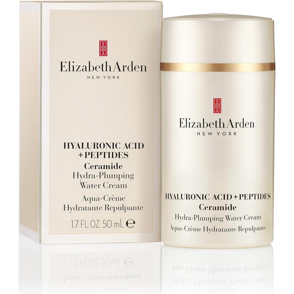 Elizabeth Arden Hyaluronic Acid and Peptides Ceramide Hydra Plumping Water Cream front view jar