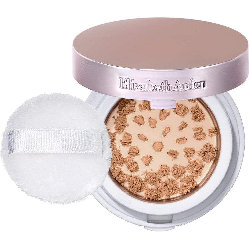 Elizabeth Arden Pure Finish Mineral Powder Foundation front view compact open with grinder