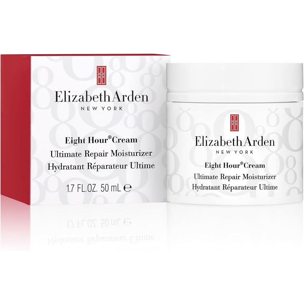Elizabeth Arden Eight Hour Cream Ultimate Repair Moisturizer front view jar for facial hydration.