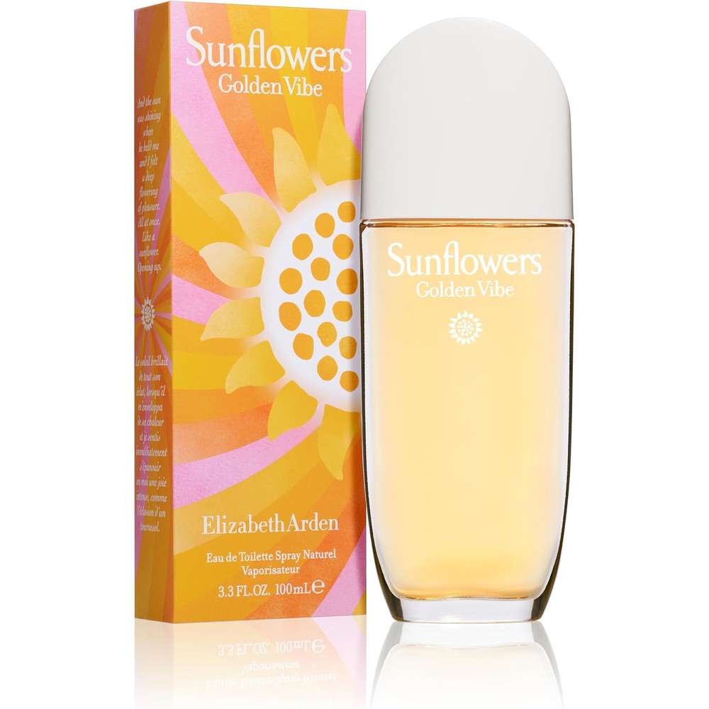 Elizabeth Arden Sunflowers Golden Vibe perfume front view luxury summer fragrance