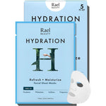 Rael Hydration Face Mask Skin Care Bamboo Facial Sheet Mask For Dewy Skin Hydrating And Moisturizing Korean Skincare With Fruit Extracts 5 Sheets