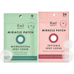 Rael Pimple Patches Invisible and Microcrystal Spot Cover box front view showcasing authentic Korean skincare technology for breakouts.