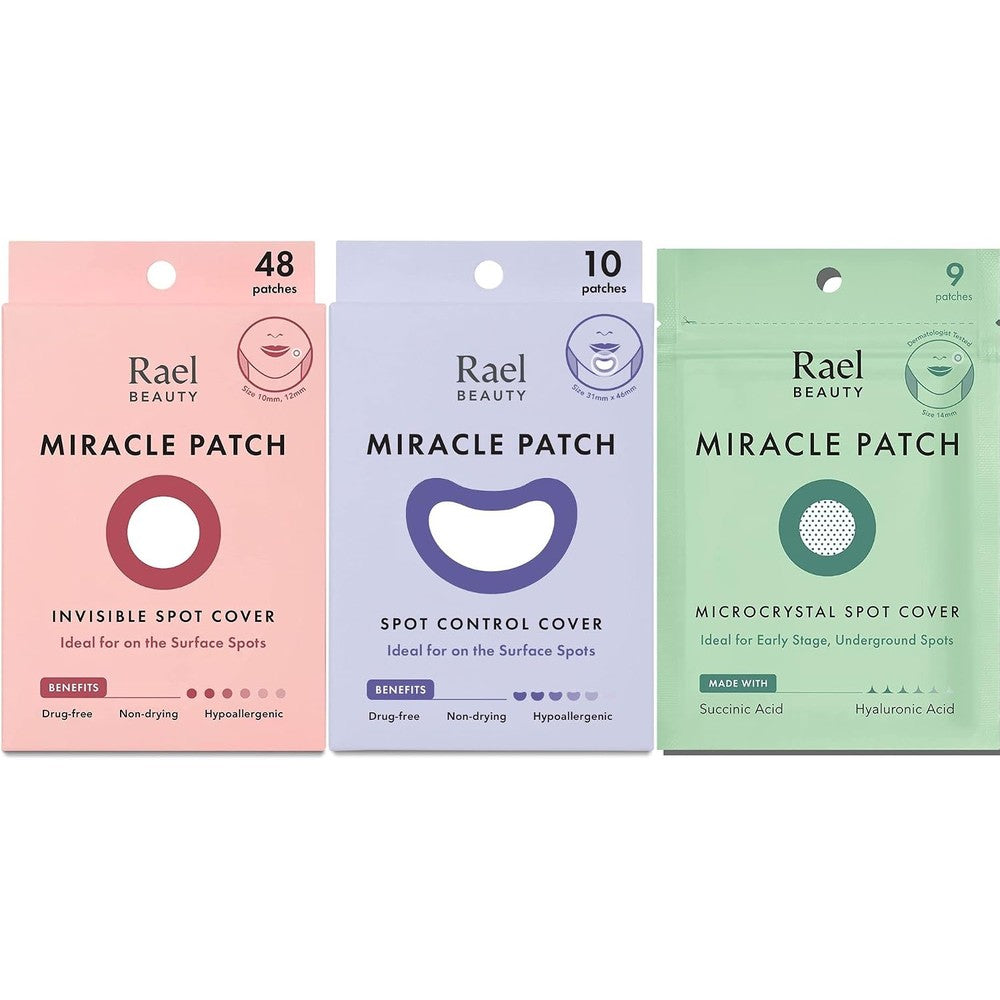 Rael Miracle Spot Cover Bundle packaging front view showing authentic hydrocolloid acne patches.