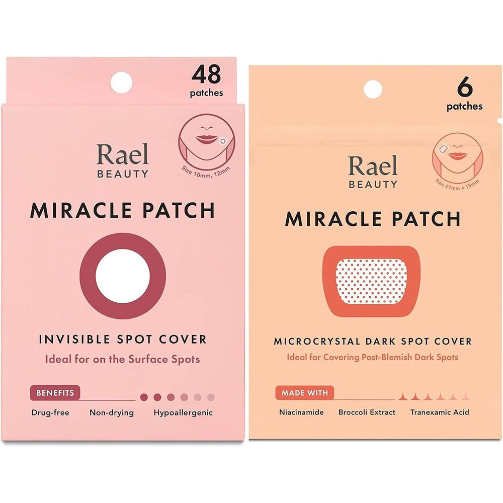 Rael Miracle Bundle front view showing acne patch packaging.