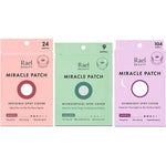 Rael Miracle Bundle acne patches front packaging view showing three distinct product packs