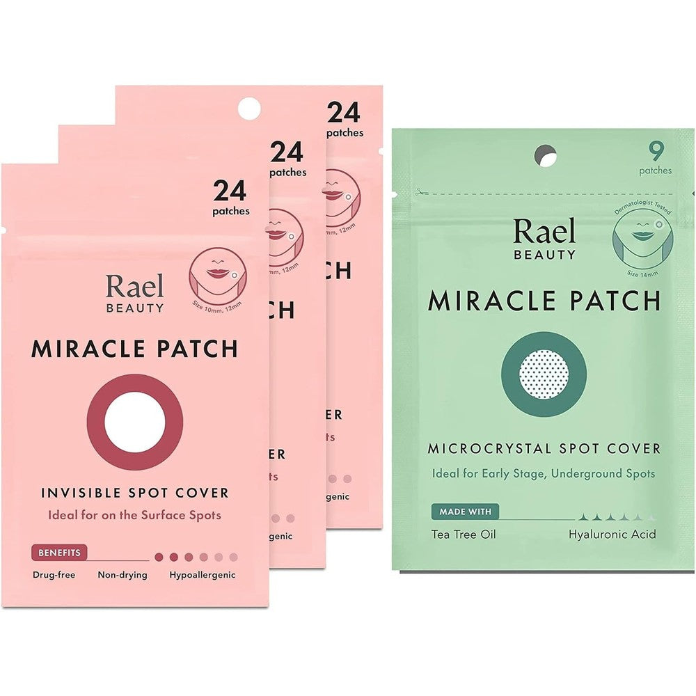 Rael Miracle Spot Cover Bundle front packaging showcasing acne patches