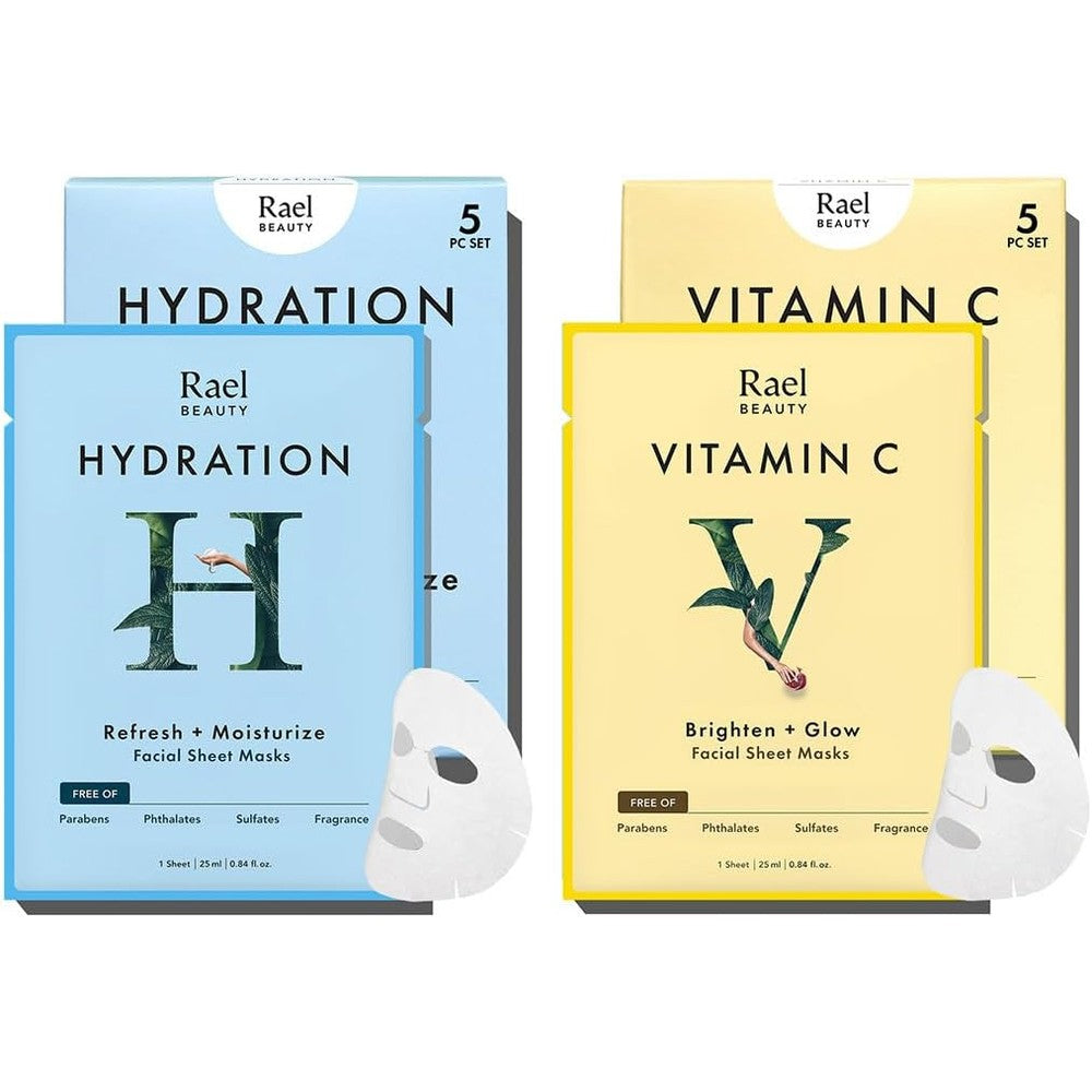 Rael Face Mask Skin Care Bamboo Facial Sheet Mask Korean Skincare Moisturizing Anti Aging And Brightening Collagen And Vitamin C Ten Sheets