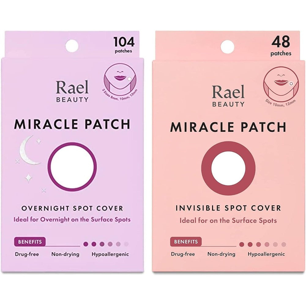 Rael Miracle Bundle front view showing overnight and invisible spot cover packaging