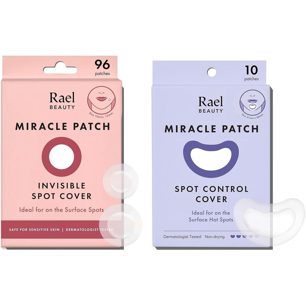 Rael Miracle Bundle hydrocolloid acne patch packaging front view for blemish treatment