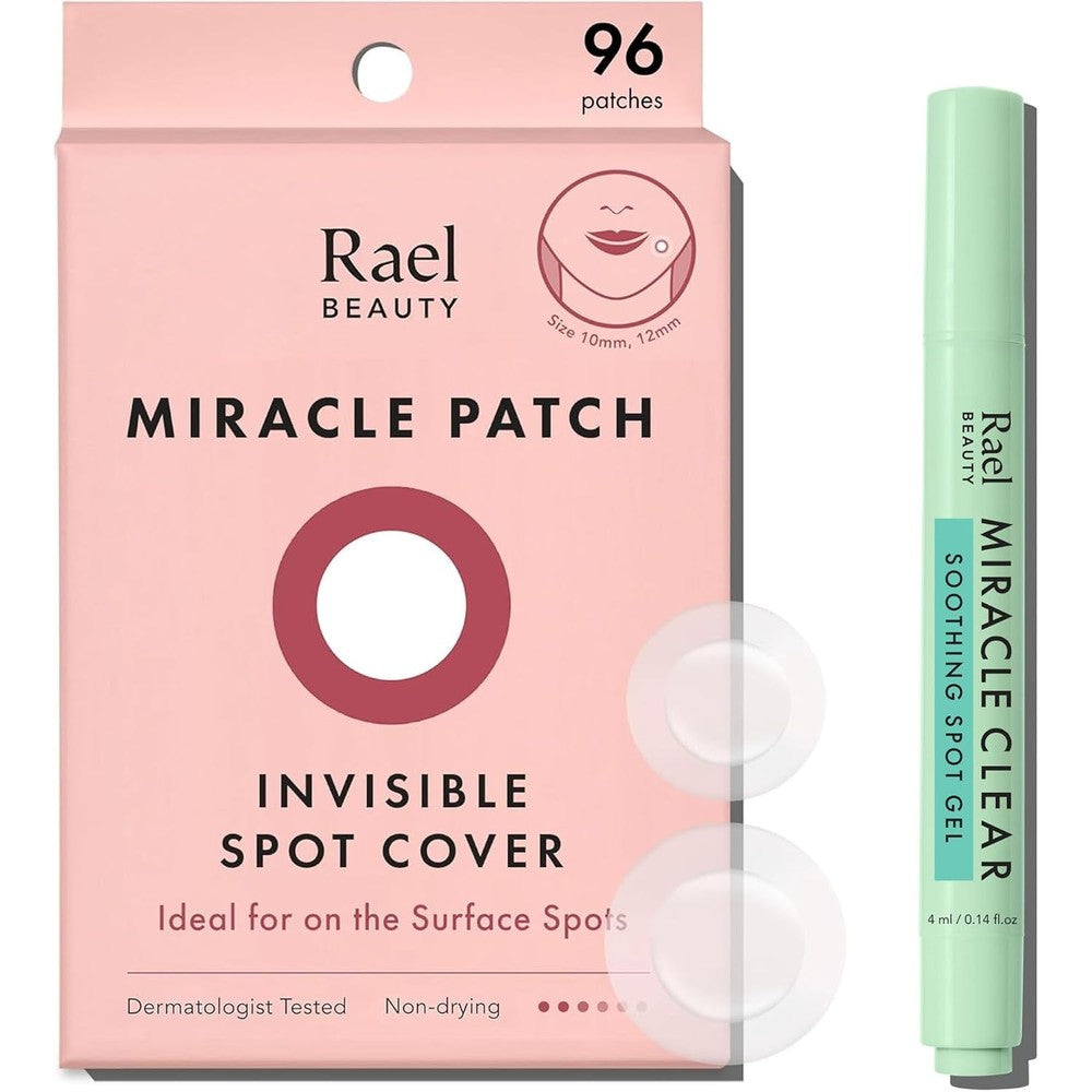 Rael pimple patches and soothing spot gel pen front packaging view for acne care