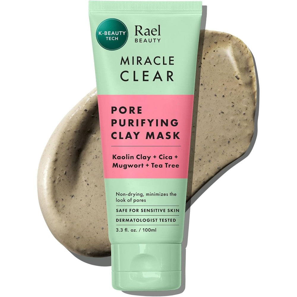 Rael Miracle Clear Pore Purifying Clay Mask For Blackhead Removal And Sebum Control With Tea Tree And Cica 100 Milliliters