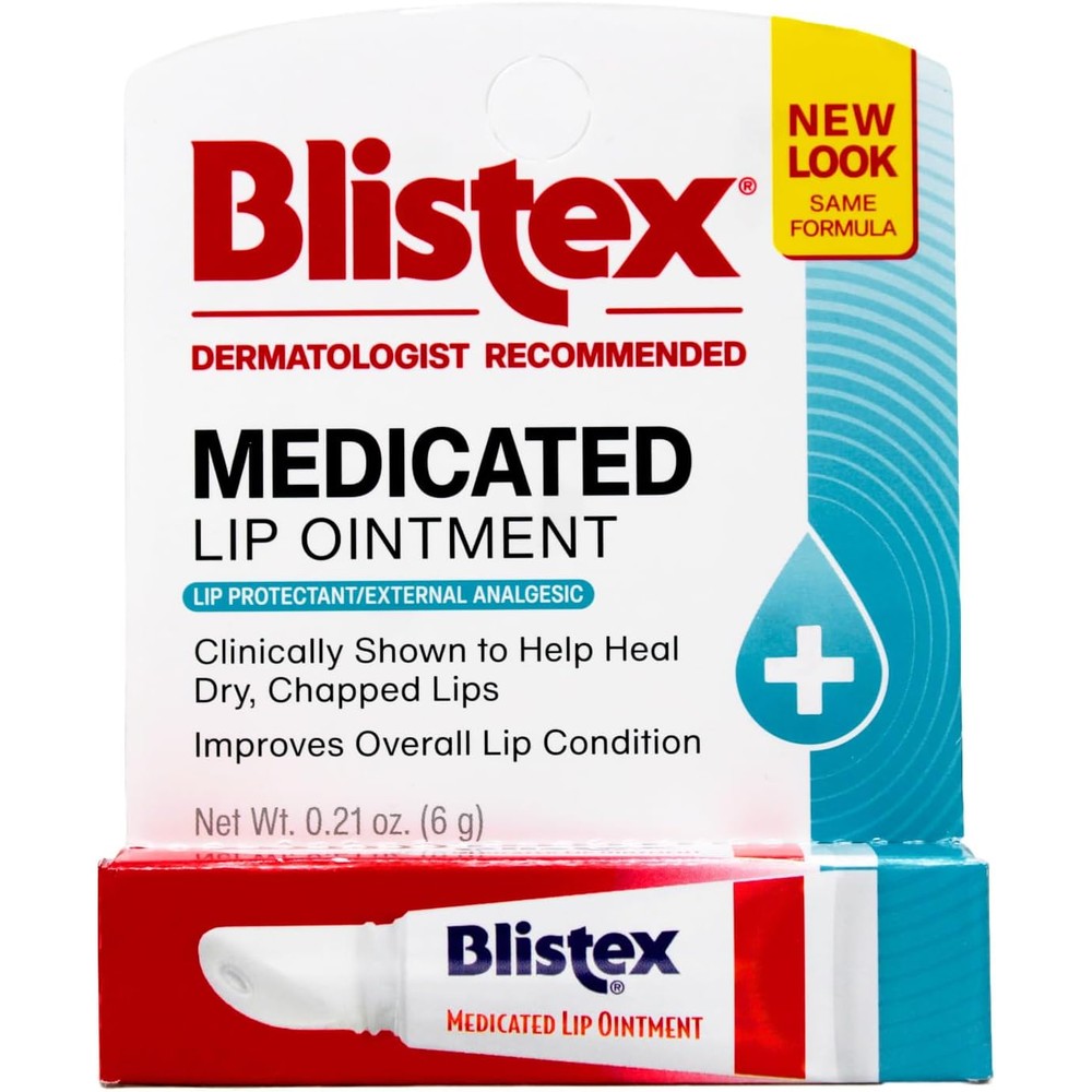 Blistex Medicated Lip Ointment tube front view for dry lips