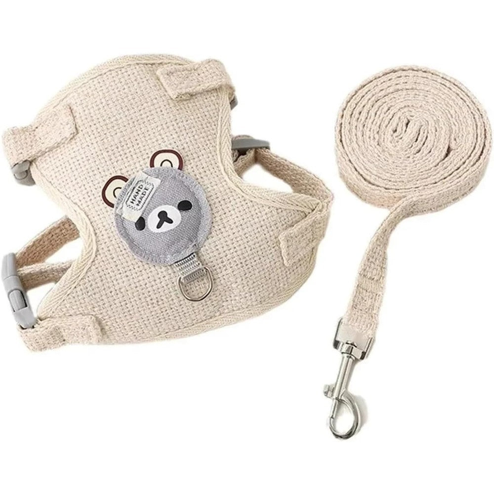 House Of Pets undershirt style beige cat harness front view