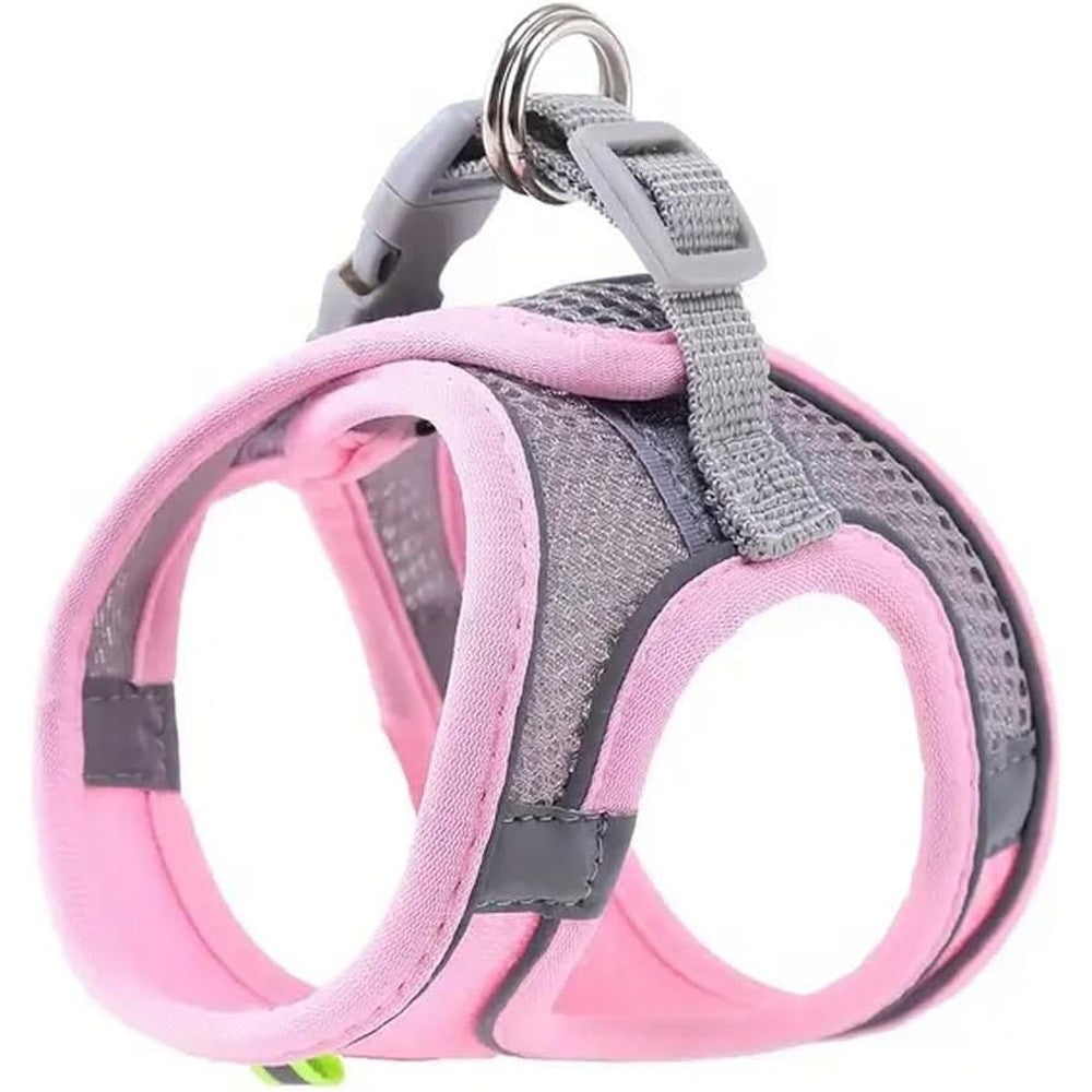 Sachi Sports pink adjustable pet harness and leash front view