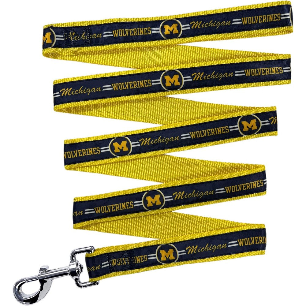 Pets First Collegiate Michigan Wolverines Dog Leash Large Officially Licensed NCAA Pet Accessory For Dogs And Cats