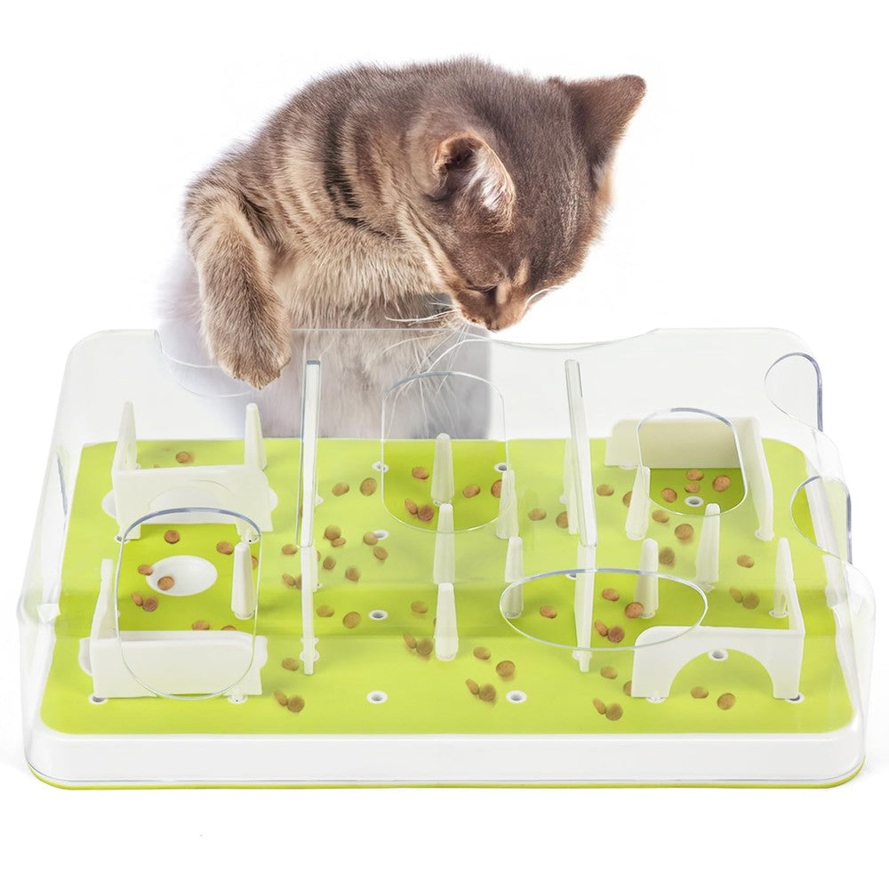 All For Paws Interactive Cat Puzzle Feeder front view showcasing the clear cover maze online India