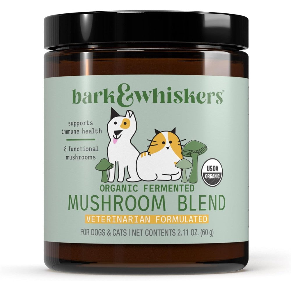 Dr. Mercola Bark And Whiskers Organic Fermented Mushroom Blend Supplement For Dogs And Cats 2.11 Ounces