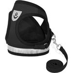 GAUTERF Escape Proof Cat And Puppy Harness With Leash Set Adjustable Reflective Soft Mesh Vest For Kittens And Small Dogs Navy Blue Extra Small