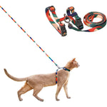 Pidan Cat Harness and Leash Set Escape Proof Adjustable Silk Polyester Pet Vest Jacket for Kittens and Cats Multicolor Medium Size