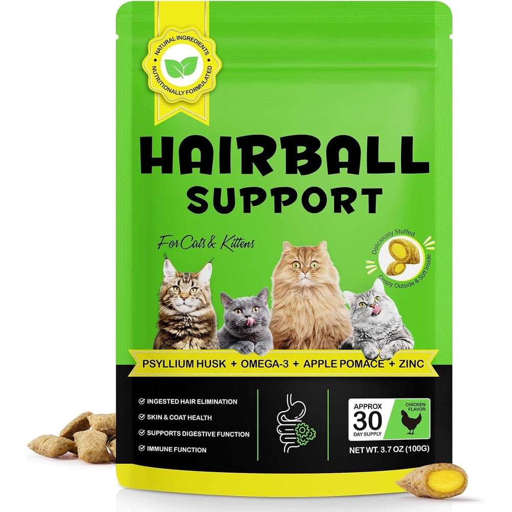 Uocasi Arkture Hairball Remedy cat treats 100g pouch front view showing chicken flavor