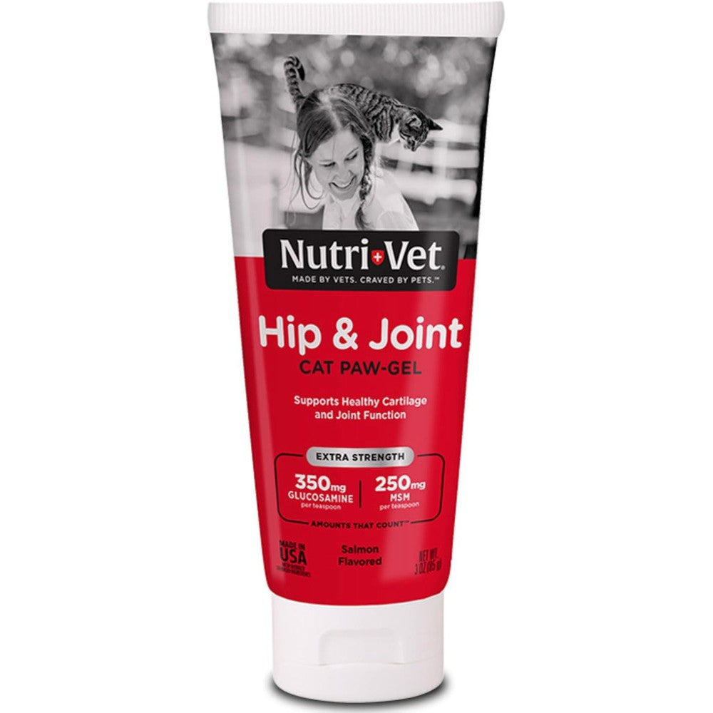 Nutri-Vet Hip and Joint Paw Gel for cats front packaging view.