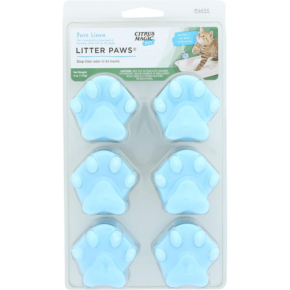 Citrus Magic Pet Odor Eliminator Litter Paws front view authentic pet safe litter freshener pods
