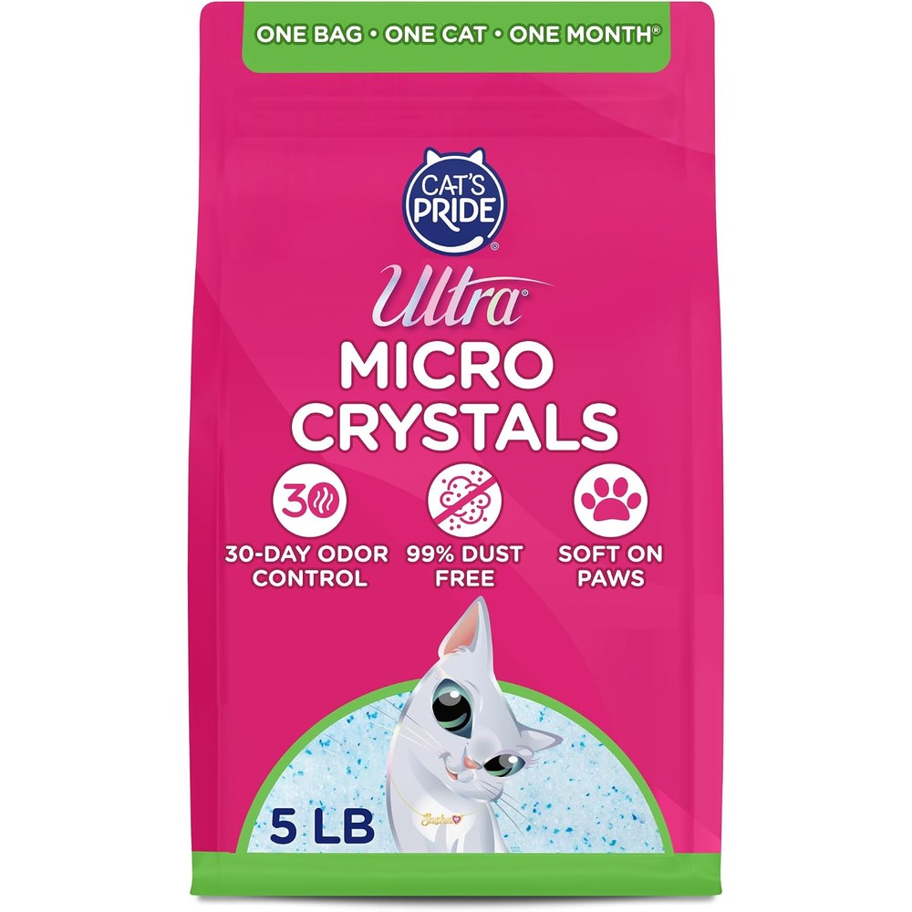 Ultra Micro Crystals Unscented Premium Non-Clumping Cat Litter, 5-Pound Bag
