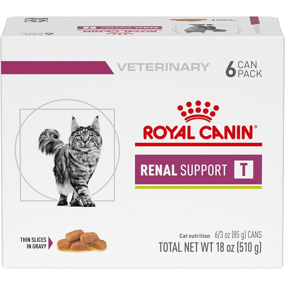 Royal Canin Veterinary Diet Feline Renal Support T Adult Thin Slices In Gravy Wet Cat Food 3 Ounce Pack Of 6