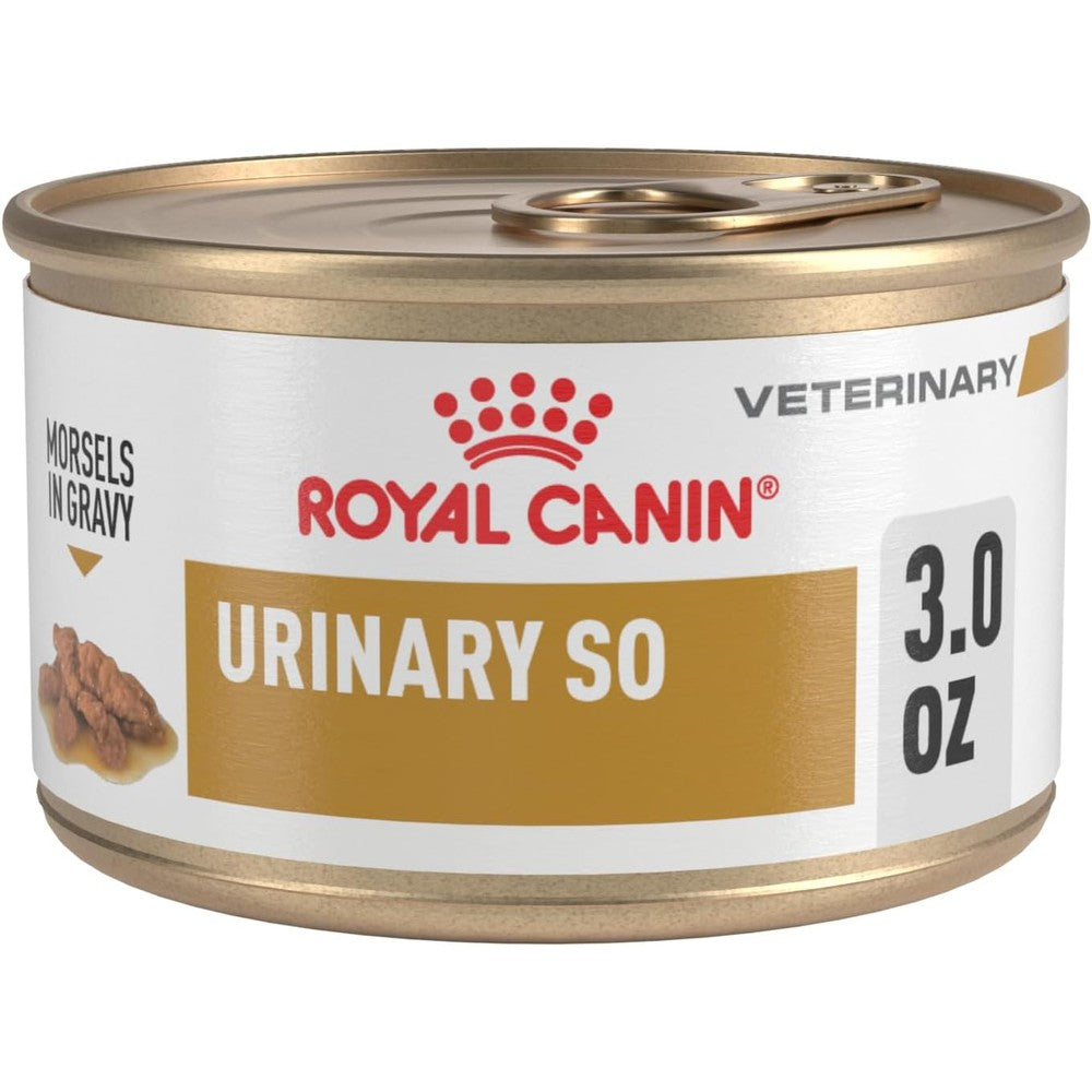 Royal Canin Veterinary Diet Feline Urinary SO Adult Morsels In Gravy Wet Cat Food Case Of Twenty Four Cans Three Ounce Cans