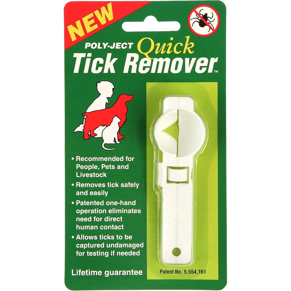 Poly-Ject Quick Tick Remover Tool For Safe Removal From Humans And Pets USA Made