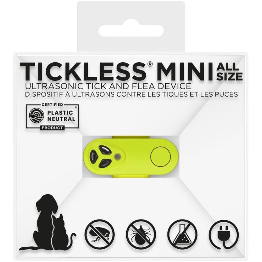 Tickless Mini Ultrasonic Tick And Flea Repeller For Dogs And Cats In Neon Yellow Rechargeable Chemical Free Protection Device